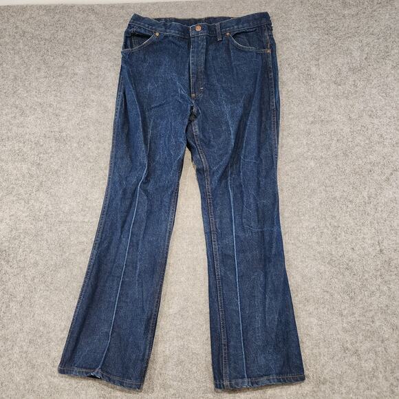 VTG 80s 90s Genuine Roebucks Mens 38x30 Dark Wash USA Made Blue Denim Jeans - Picture 7 of 16